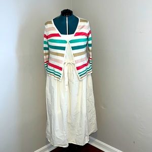 Cotton Midi Dress with Cardigan, 2X